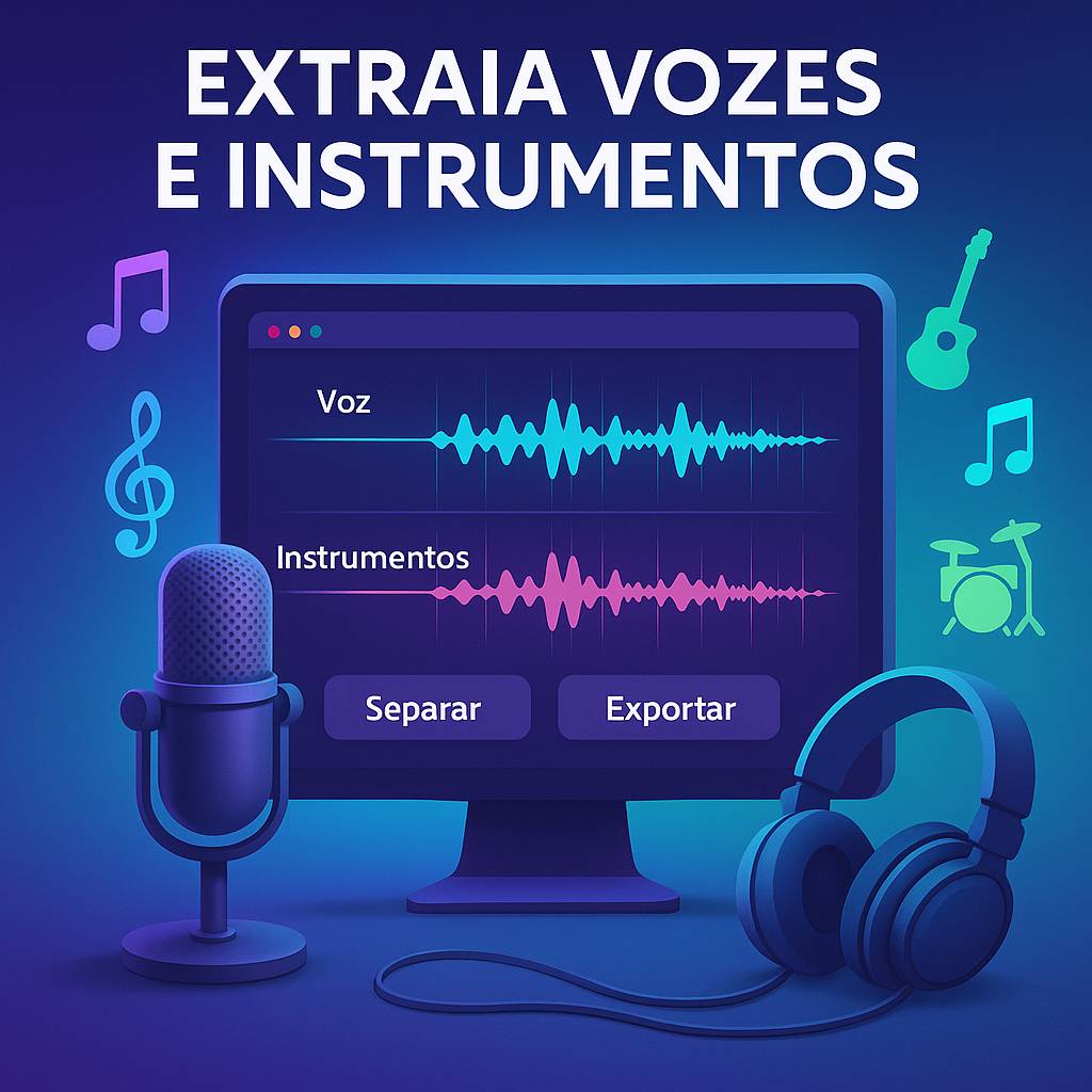 🎶 Separação de Stems Online: Extraia Vozes e Instrumentais com Qualidade Profissional